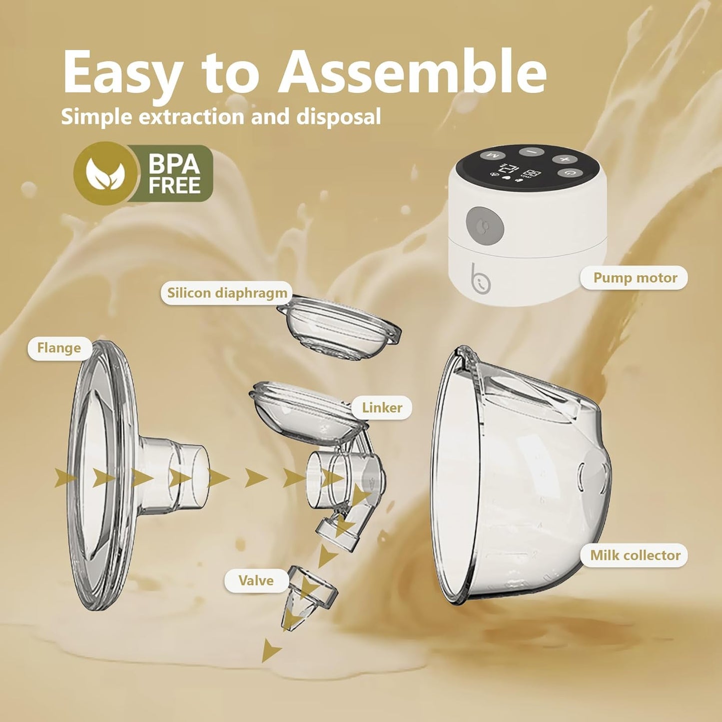 BIRTH Electric Single Breast Pumps Hands-Free S12A,
